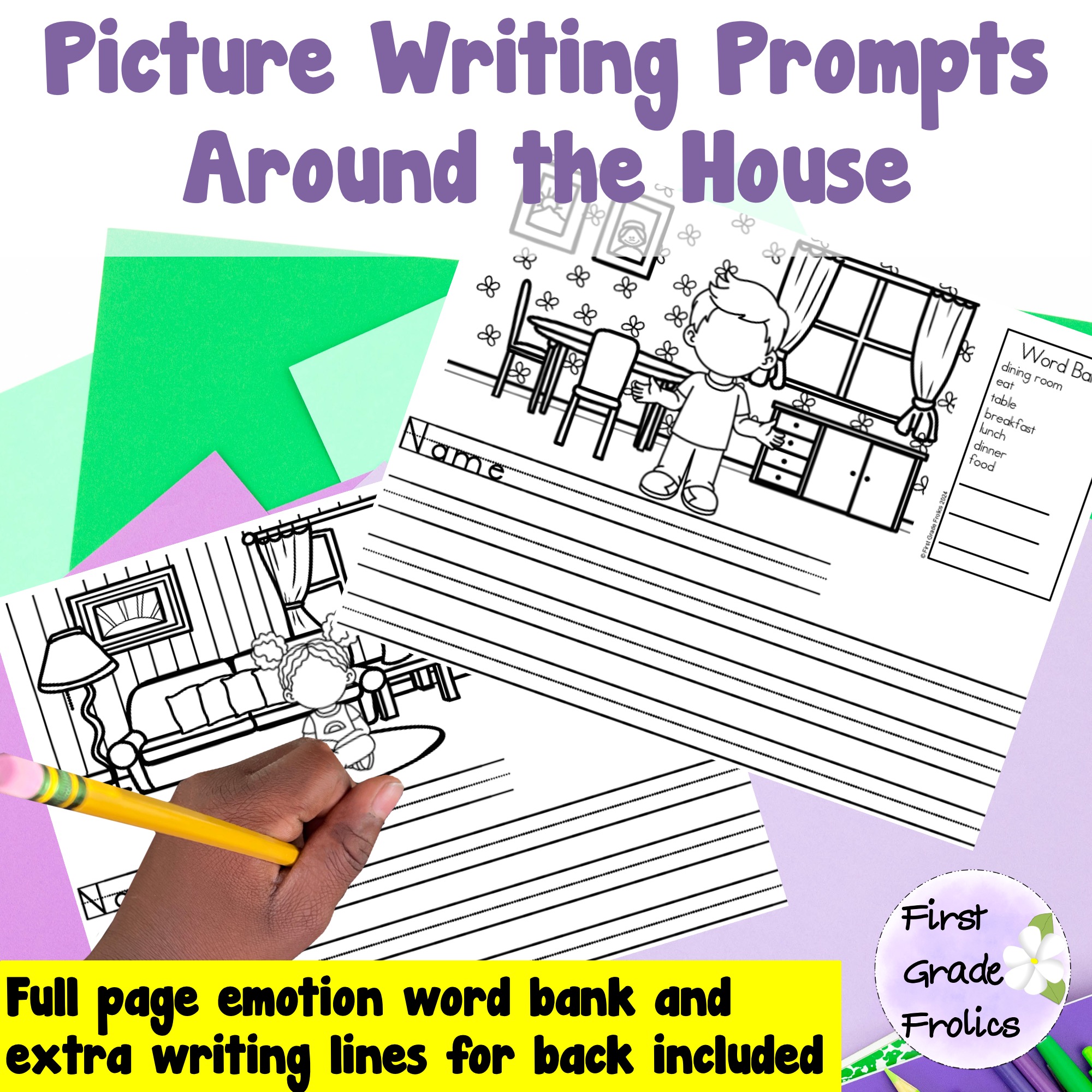 Picture Writing Prompts Around the House Emotions