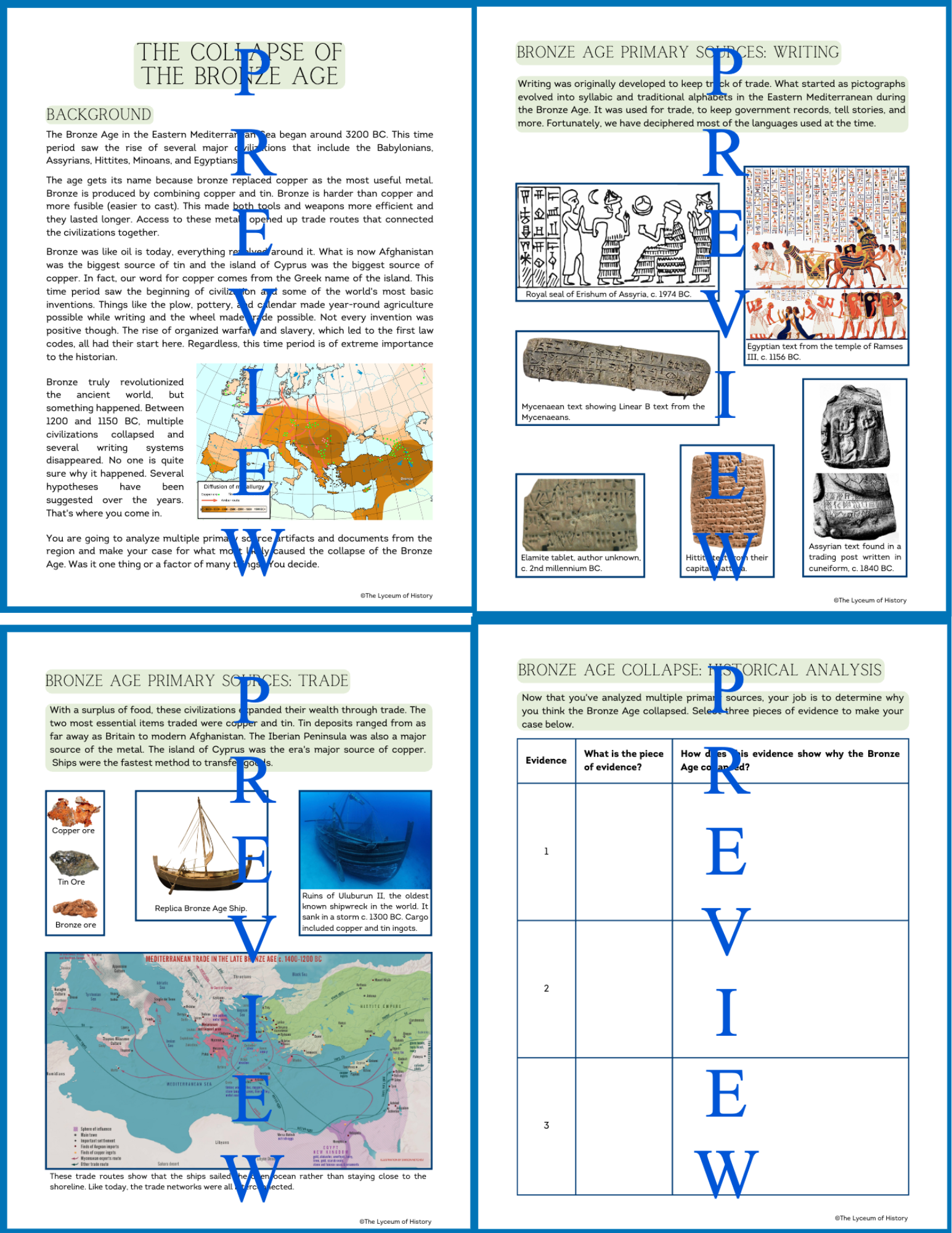 Analyzing Evidence for the Bronze Age Collapse DBQ