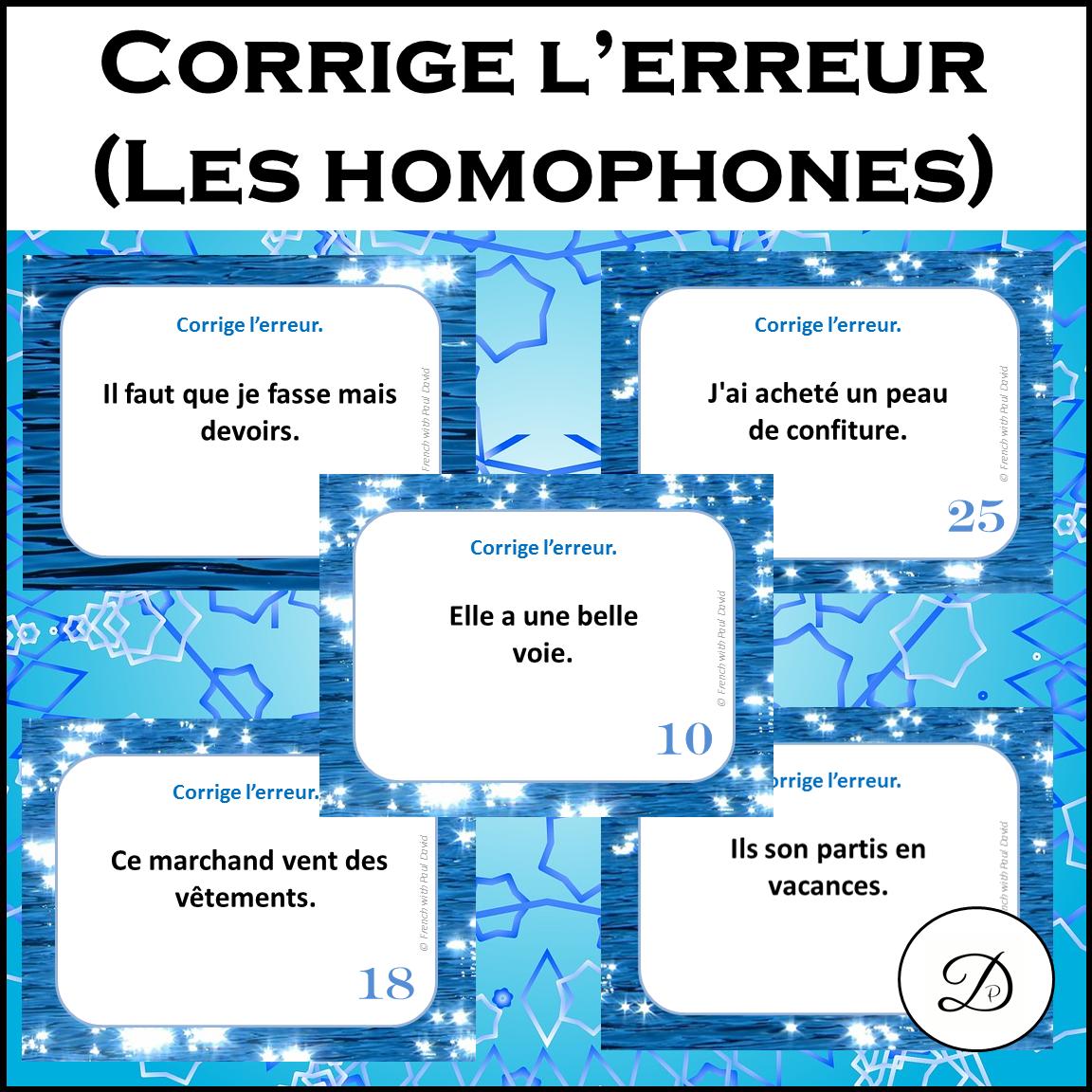 Corrige l'erreur (Les homophones) 28 CAT / French Grammar