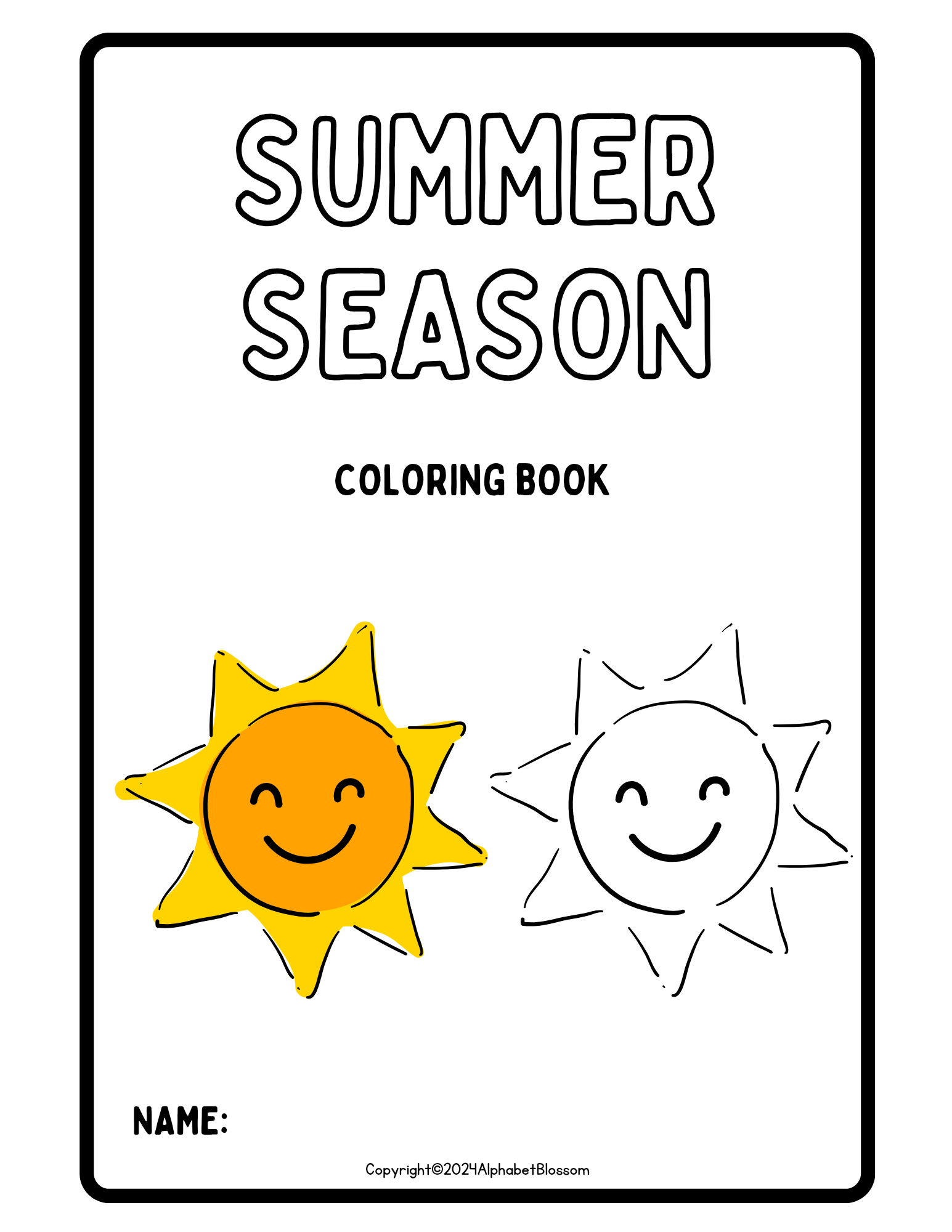 Colorful fun Summer Coloring Workbook