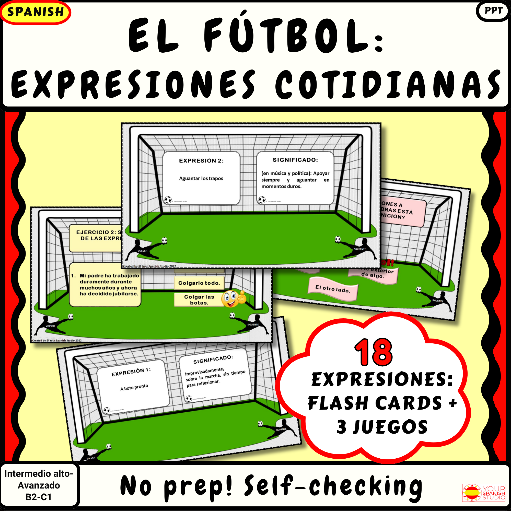 NoPrep Spanish Football Expressions: Vocabulary practice | Expresiones cotidianas