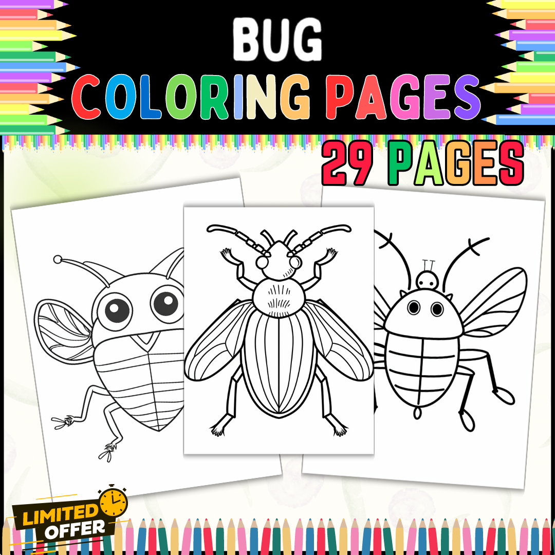 29 Bug Coloring Pages for Kids | Printable Insect Coloring Sheets