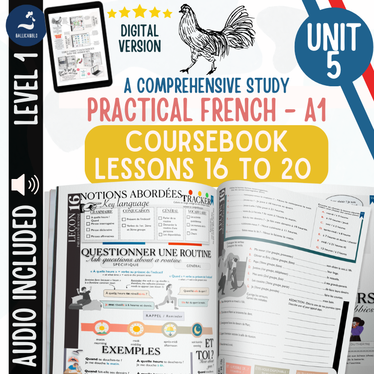 Beginner French Workbook Questions Negation Routine Hobbies Days Months Places