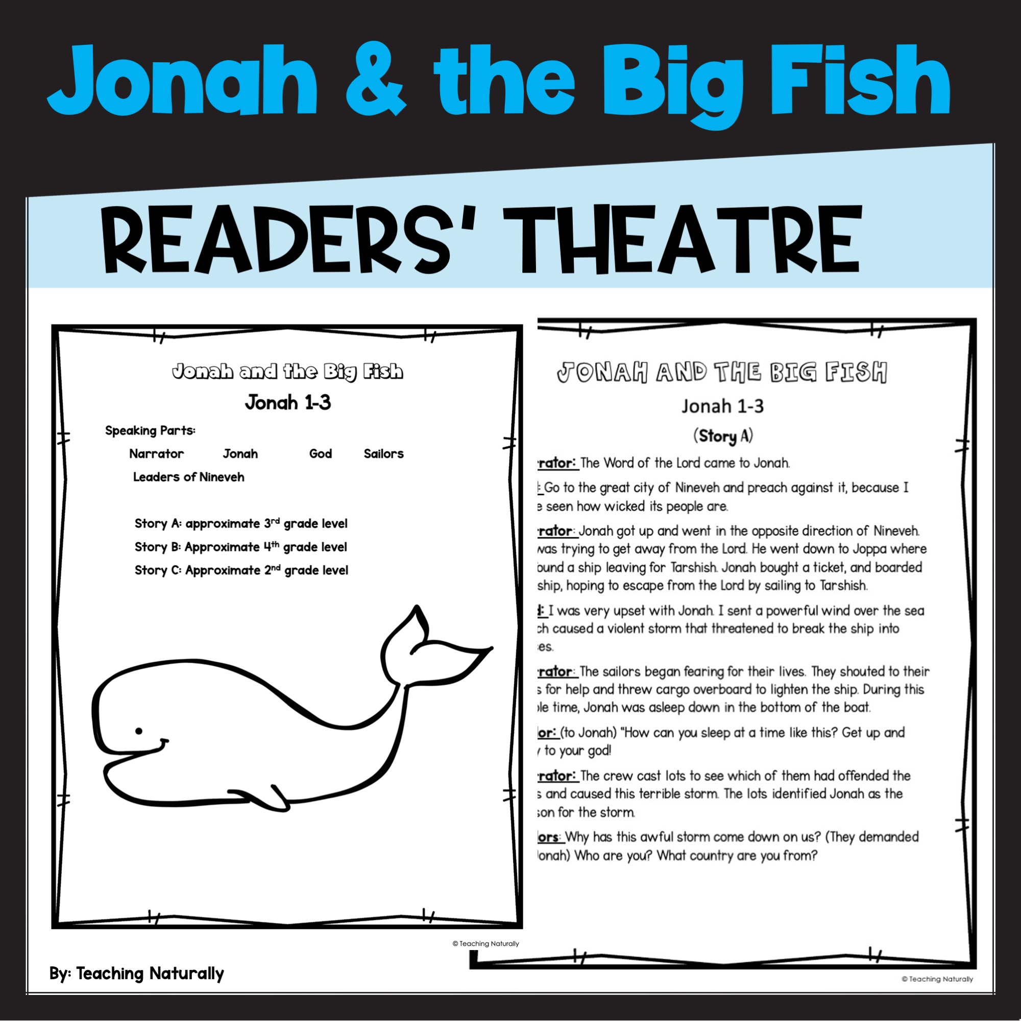 Jonah and the Big Fish Whale Bible Story Readers Theatre Script