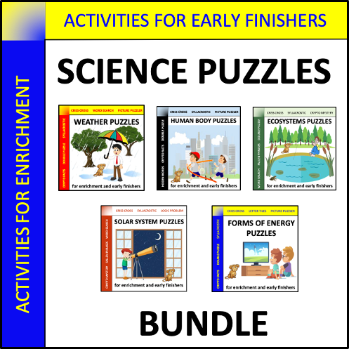 Science Puzzles Bundle - activities for early finishers