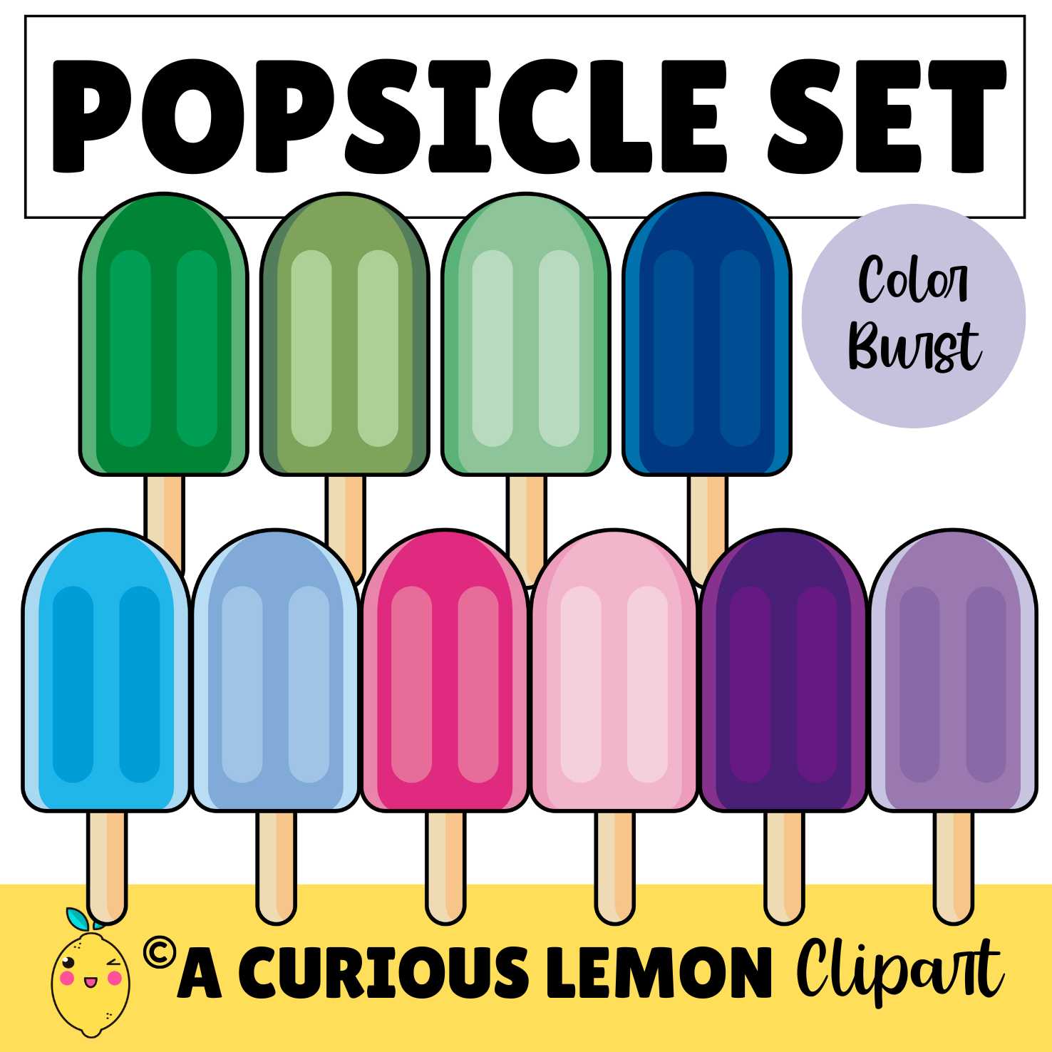 Popsicle | Clipart Set | Color Burst Collection