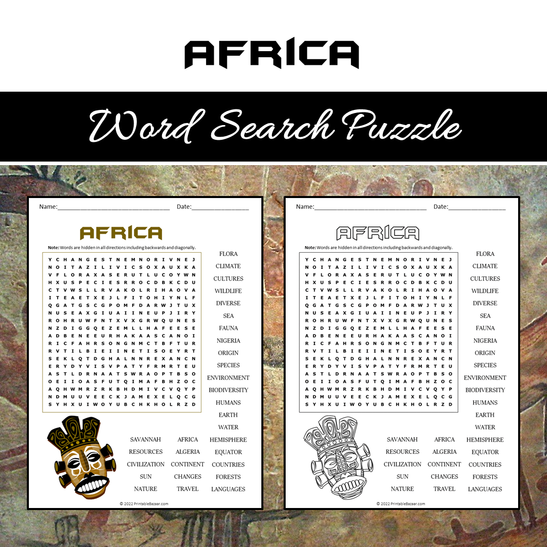Africa Word Search Puzzle