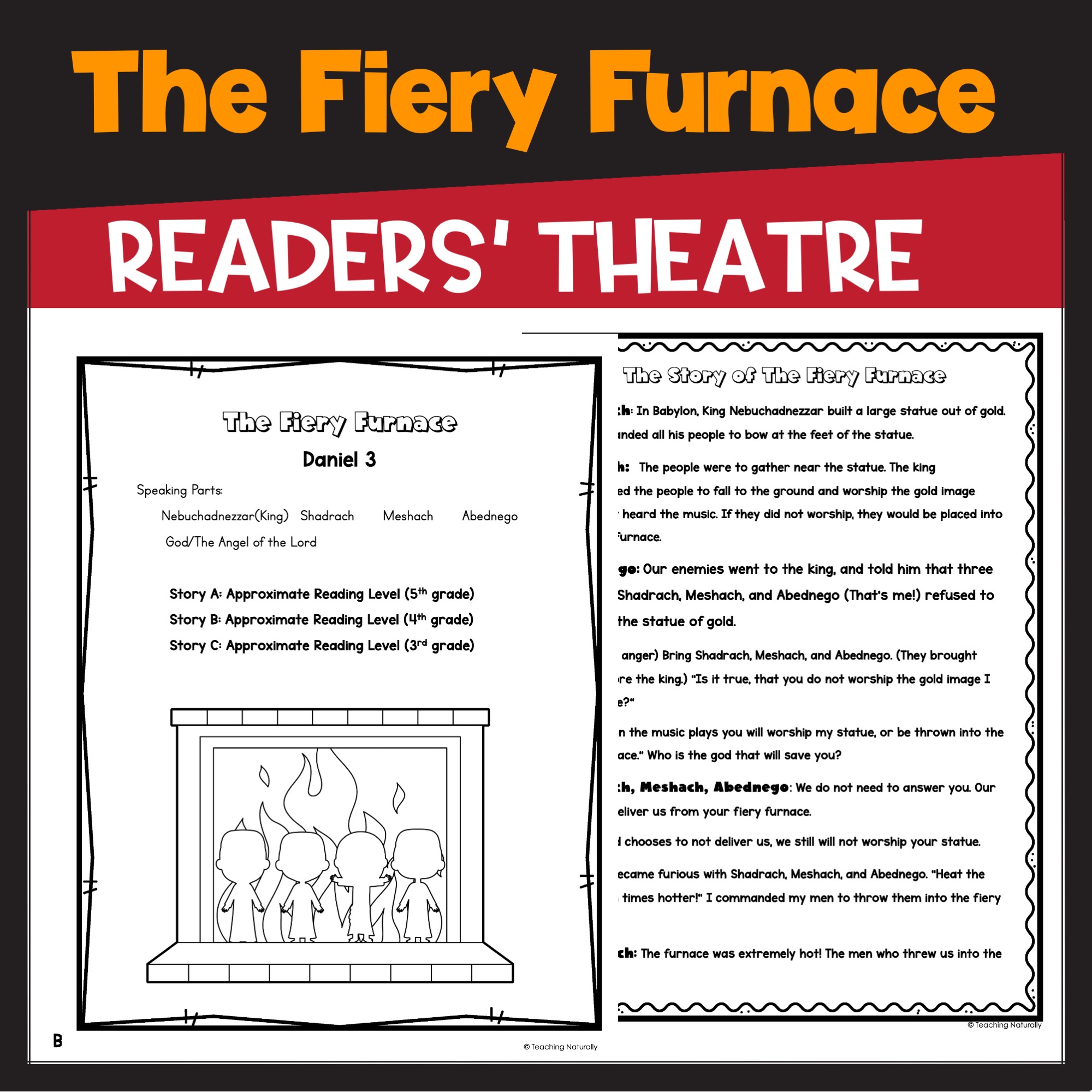 The Fiery Furnace Bible Story Activity Readers Theatre Script