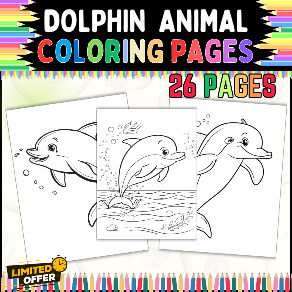 Dolphin Coloring Pages – 26 Printable Sheets for Children and Adults ...