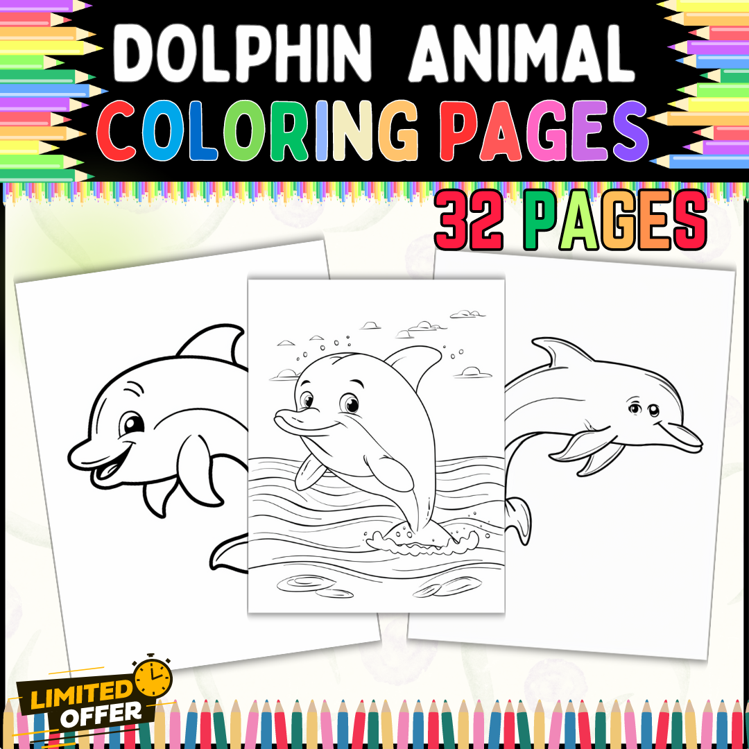 Fun and Educational Dolphin Coloring Pages – 32 Printable Sheets for All Ages