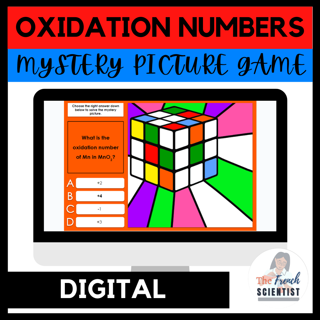 CHEMISTRY REDOX Assigning Oxidation Numbers Mystery Picture Digital Game