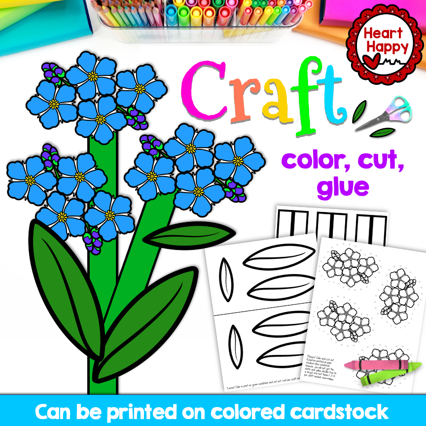 Forget Me Not Flower Craft | Alaska State Symbols | Spring