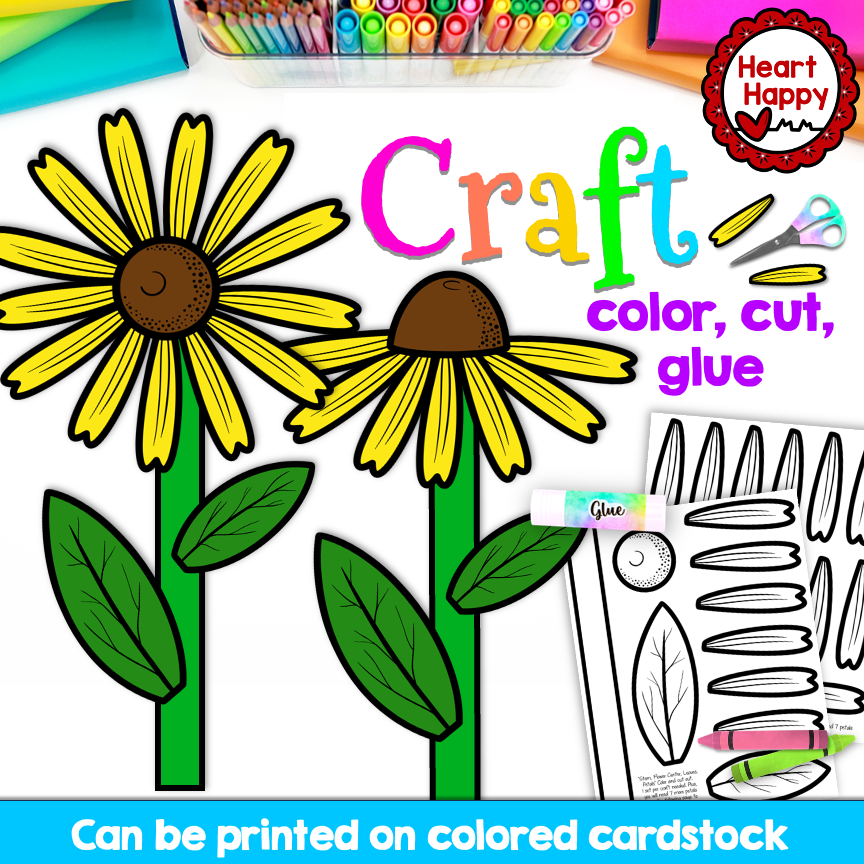 Black Eyed Susan Flower Craft | Maryland State Symbols | Spring