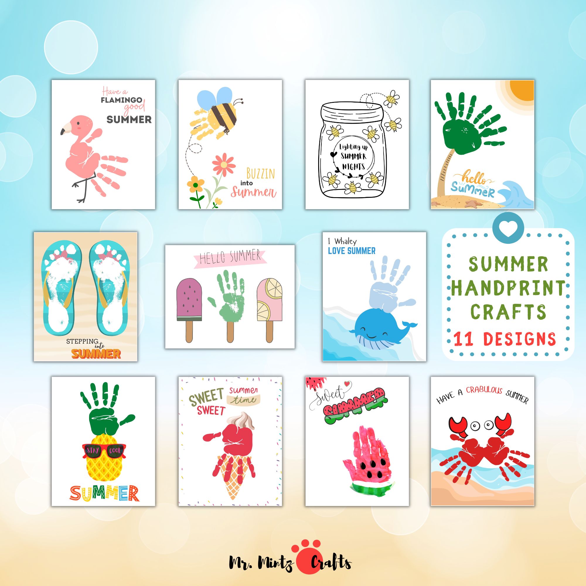 Summer Handprint Crafts | 11 Designs