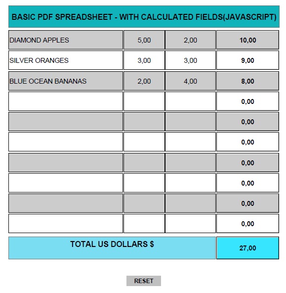 PDF SPREADSHEET - FREEBIE