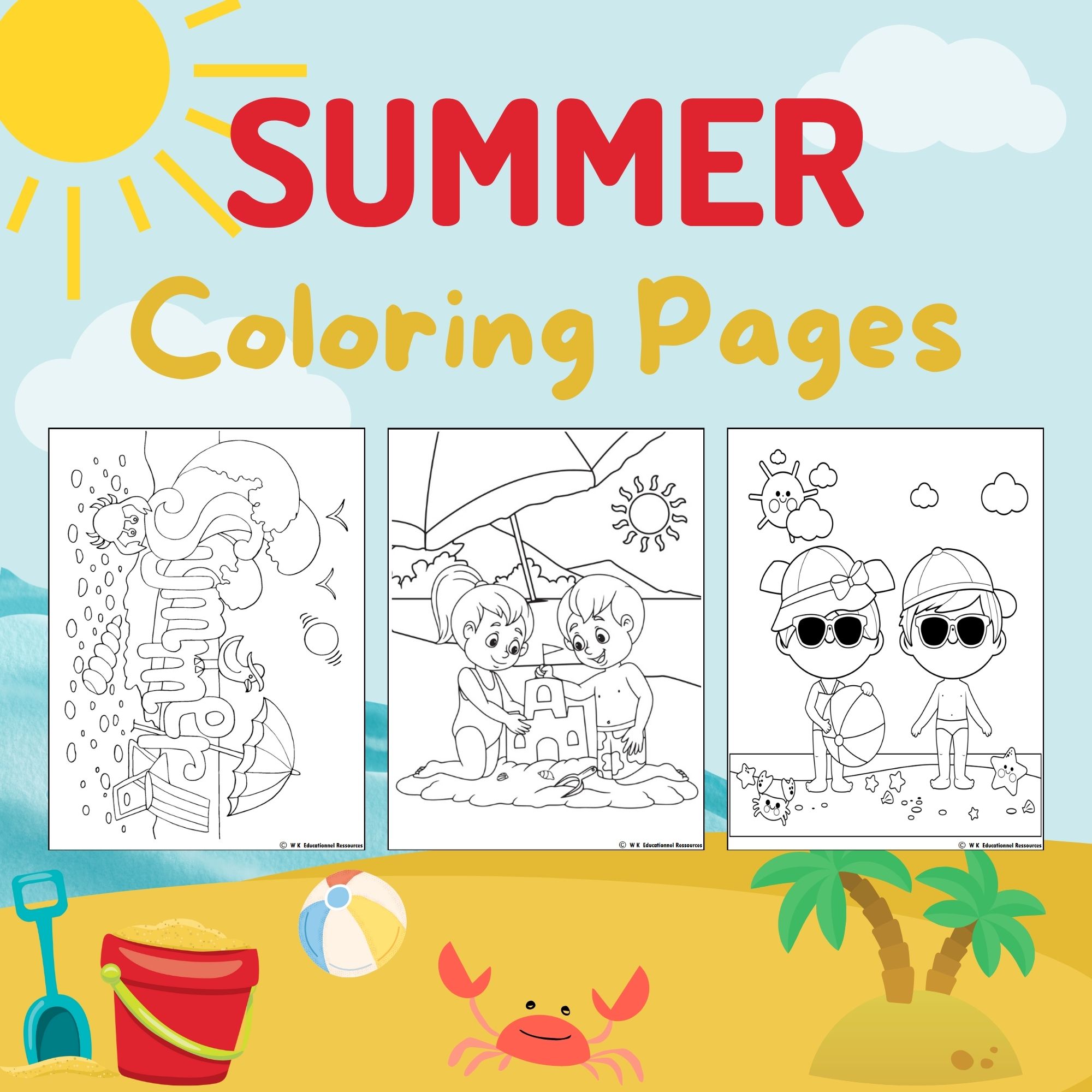 Summer Coloring Pages Activities End of Year Last Day of School Fun And Creative