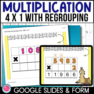 Multiplication with Regrouping Standard Algorithm BUNDLE Google Slides ...