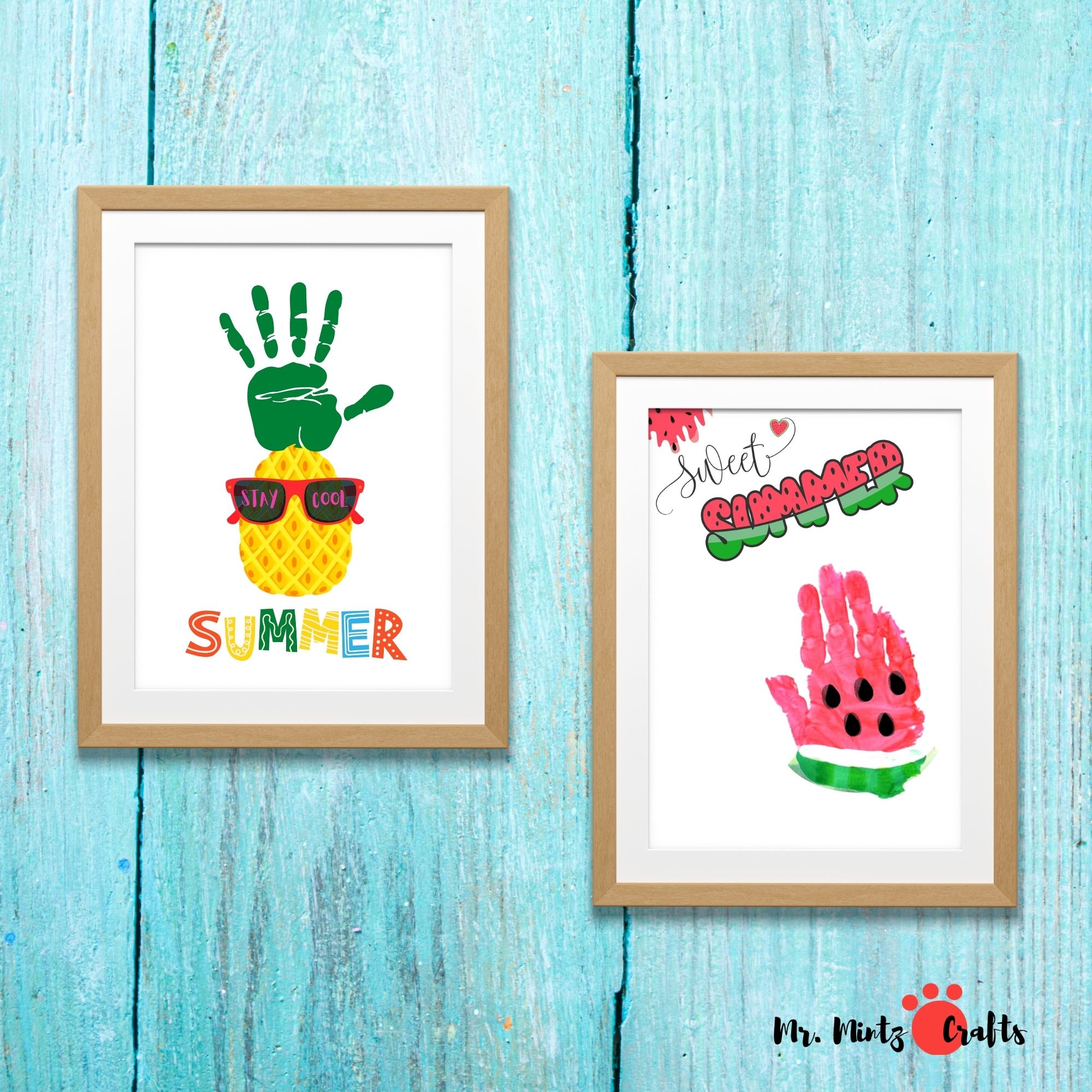 Pineapple & Watermelon Summer Handprint Craft | 2 Designs