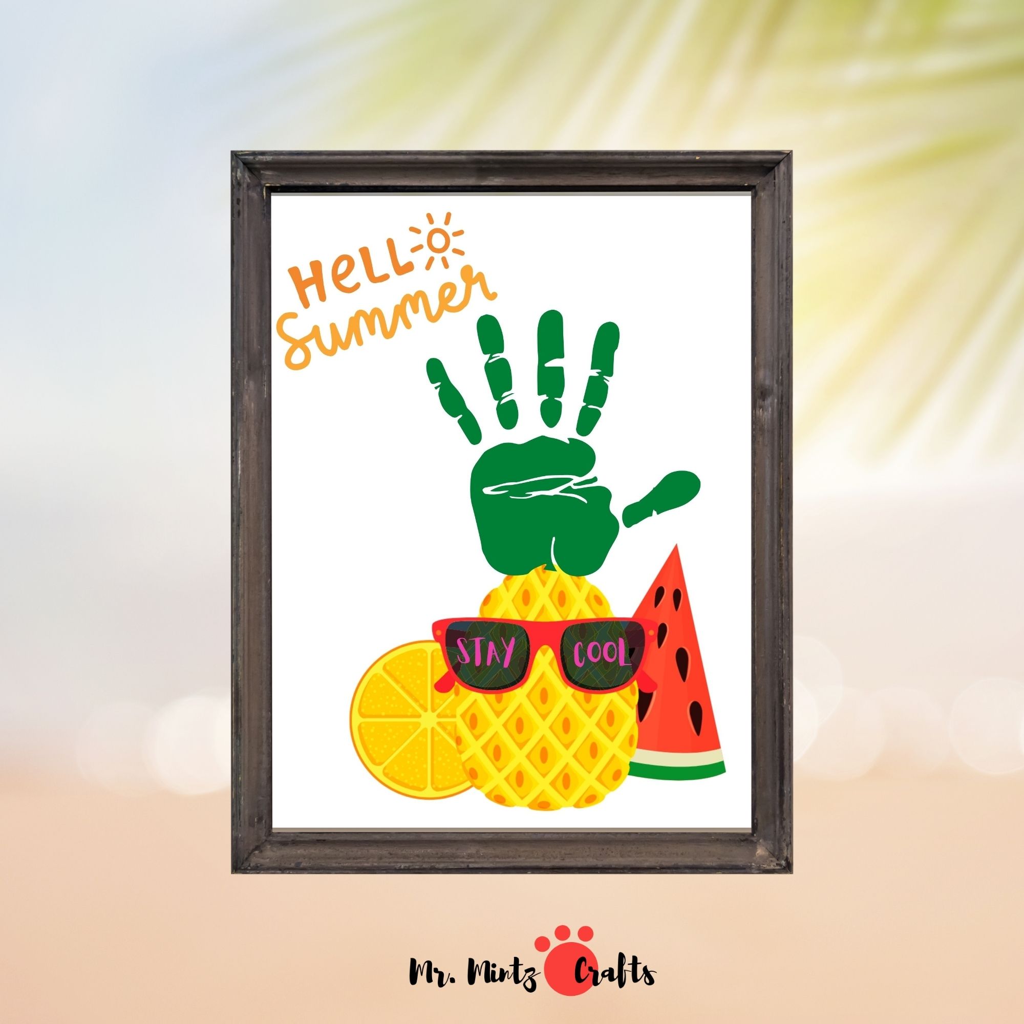 Summer Pineapple Handprint Craft