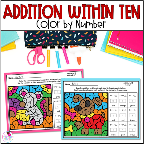 Addition to 10 Color by Number Math Worksheets - Color by Addition ...
