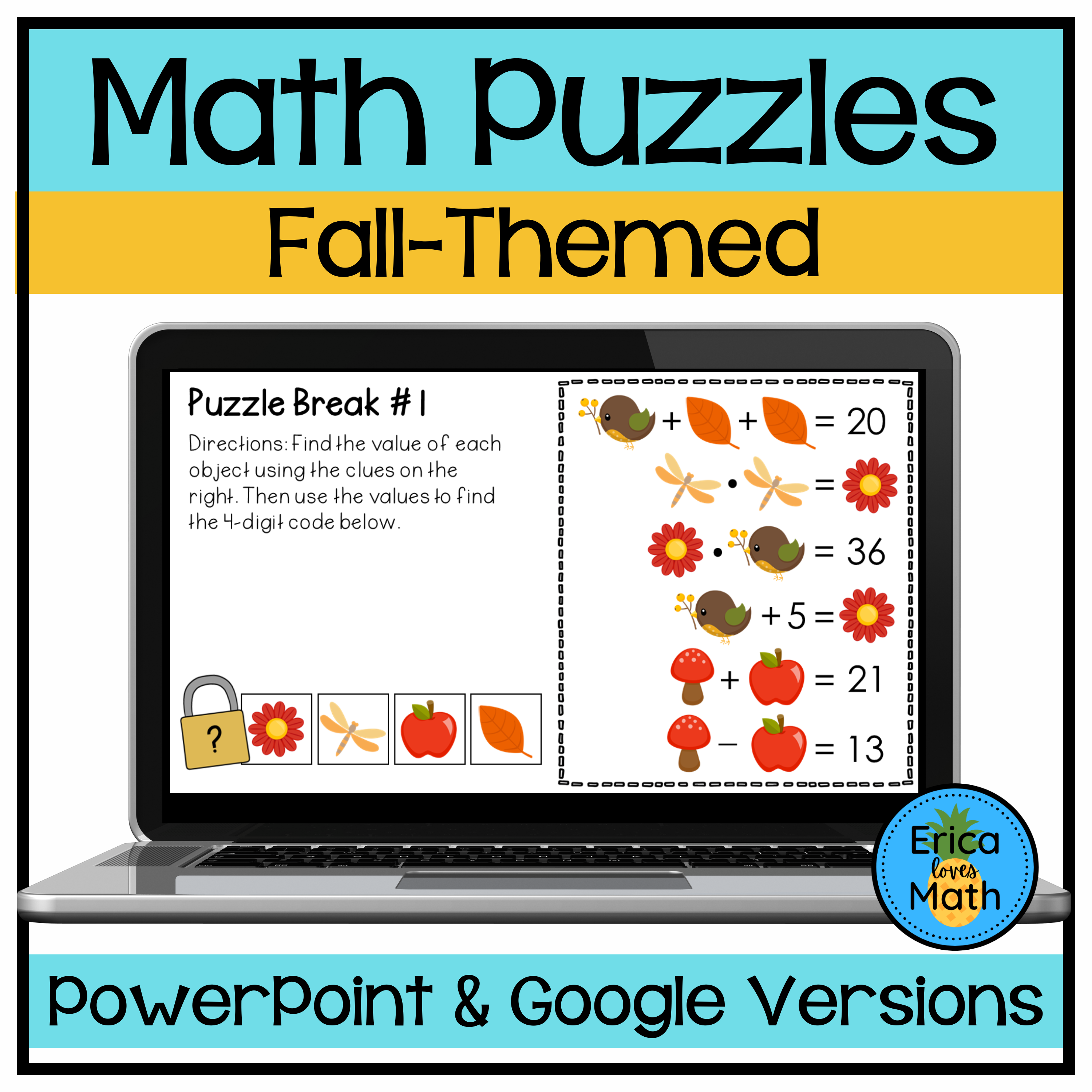 Math Logic Puzzle Activity for Fall or Autumn Brain Break