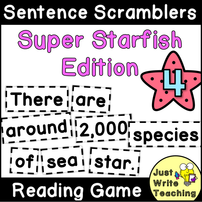 Summer Super Starfish - Sentence Scramblers Reading Game