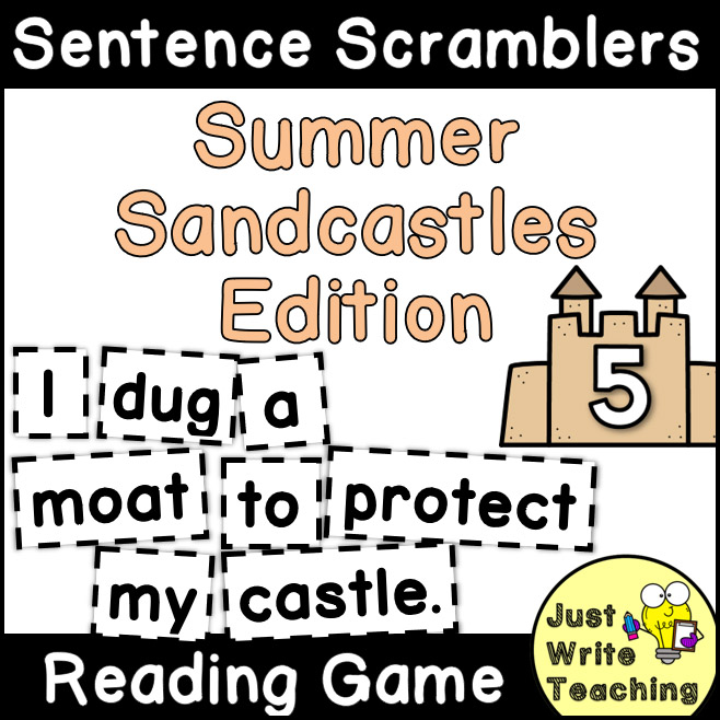 Summer Sandcastles - Sentence Scramblers Reading Game