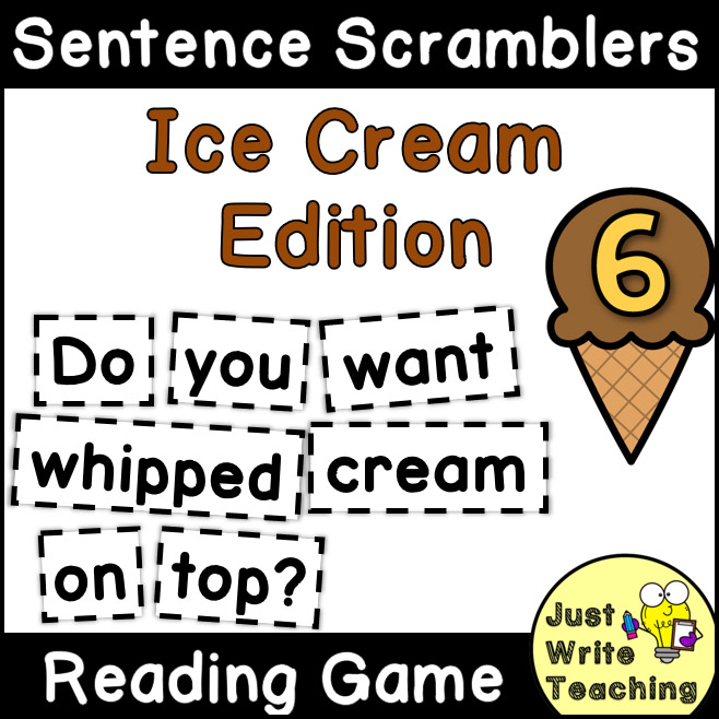 Summer Ice Cream - Sentence Scramblers Reading Game
