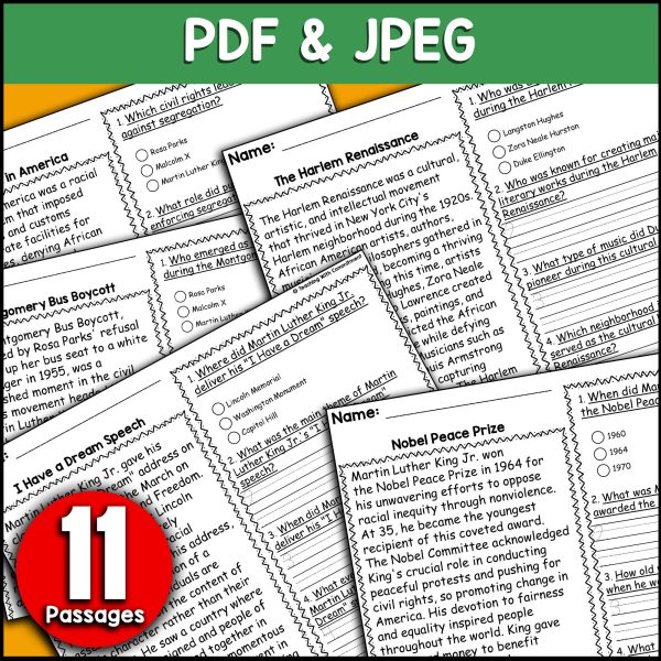 Black History Month Reading Comprehension Passage and Questions SET 2 ...