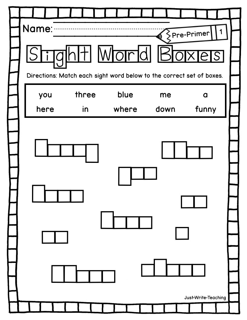 Pre-Primer Sight Word Centers - Word Boxes FREEBIE