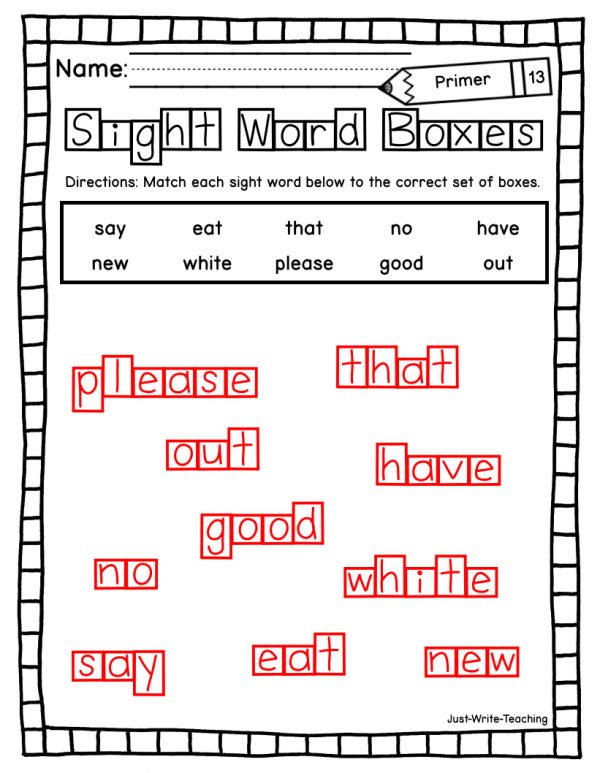 Primer Sight Word Centers - Word Boxes - Made By Teachers