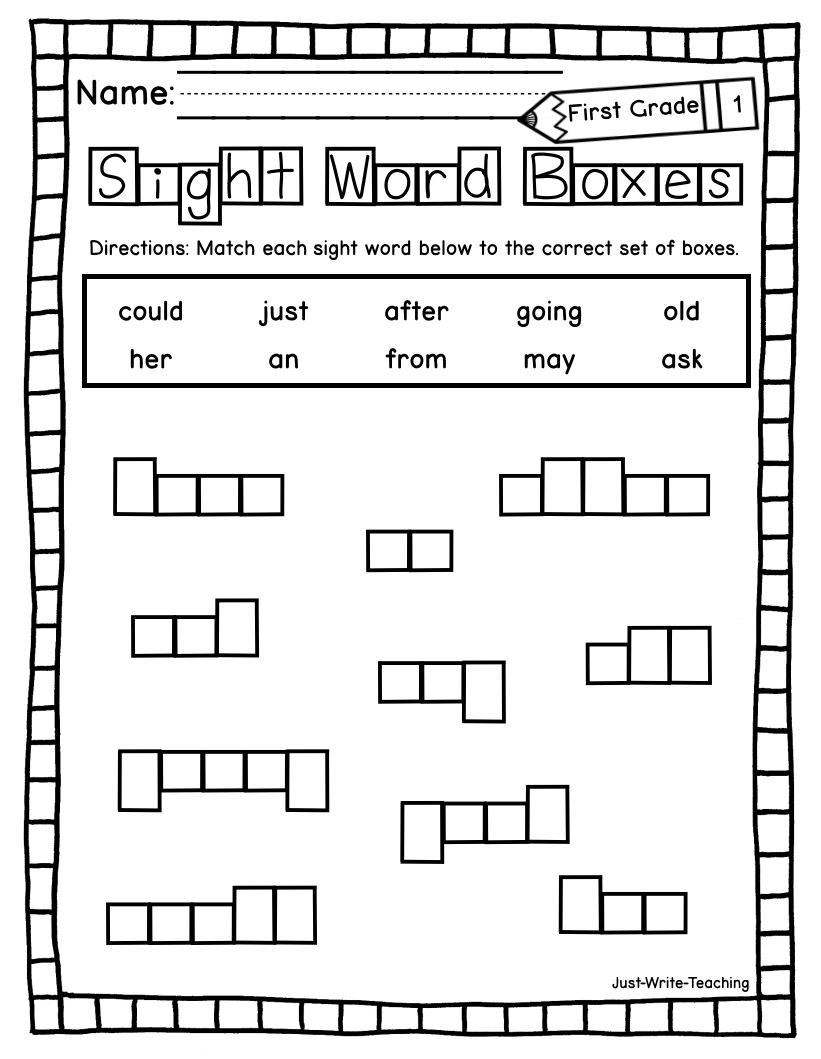 First Grade Sight Word Centers - Word Boxes FREEBIE
