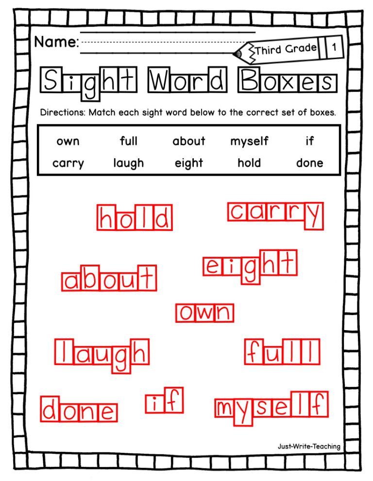 Third Grade Sight Word Centers - Word Boxes FREEBIE - Made By Teachers