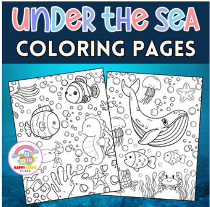 Under the Sea Coloring Pages, Ocean Coloring Pages for Kids and Adults