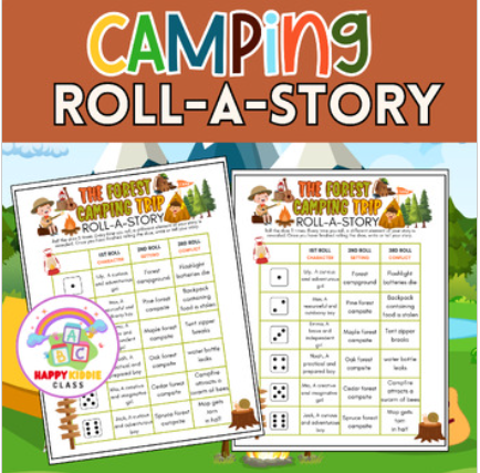 The Forest Camping Trip Roll & Write Story, Summer Creative Writing Centers