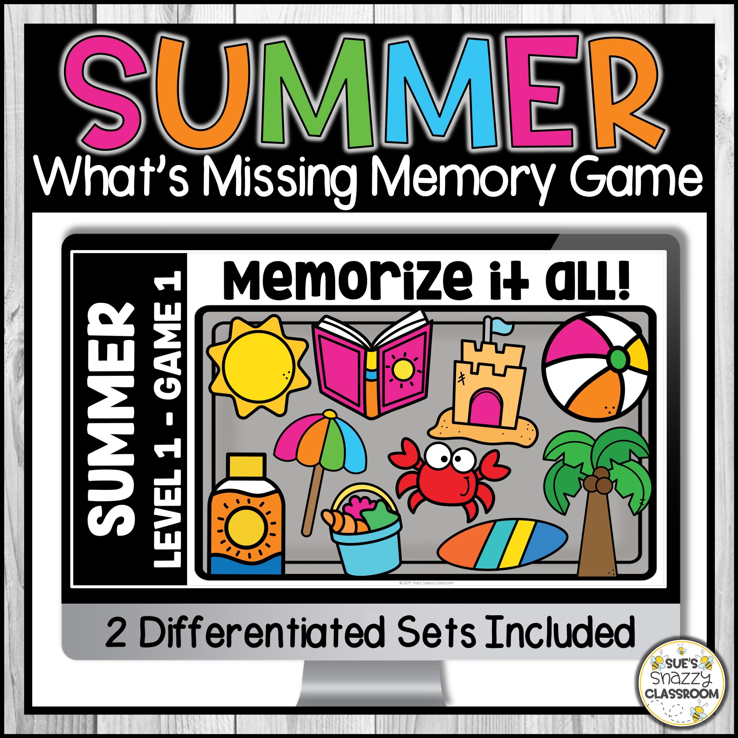 Summer What's Missing Memory Games - End of Year Brain Break Activity