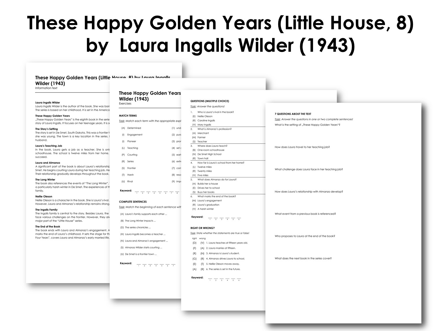 These Happy Golden Years (Little House, 8) by  Laura Ingalls Wilder (1943)