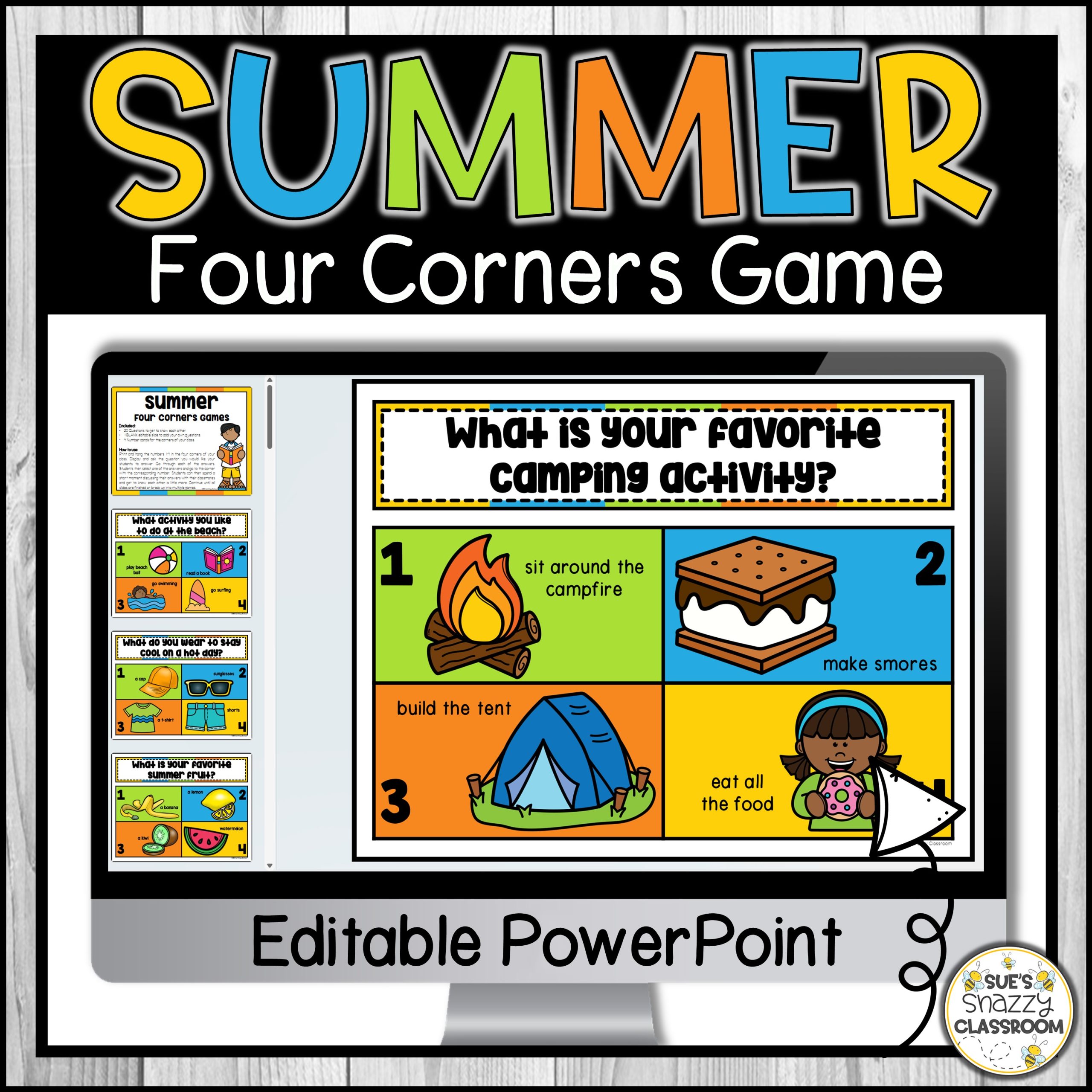 Summer Four Corners Game - End of Year Brain Break & Conversation Starter