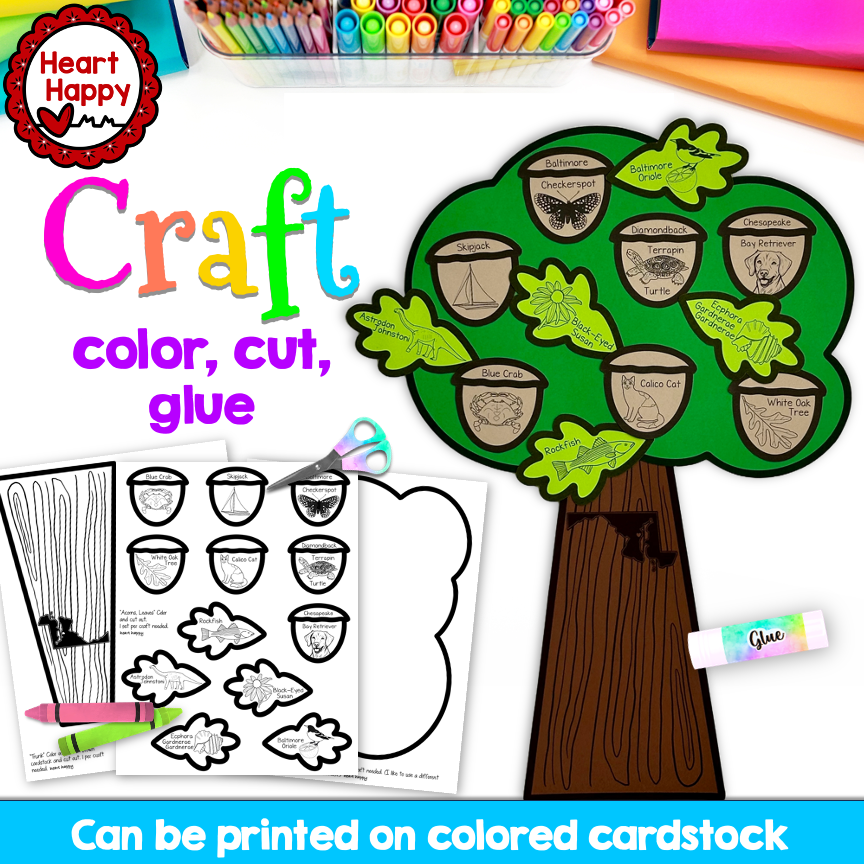Maryland State Symbols Oak Tree Craft
