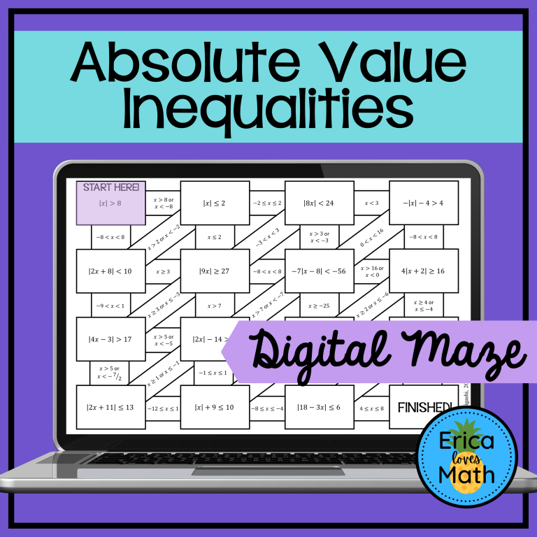 Solving Absolute Value Inequalities Digital Maze Activity | Made By ...