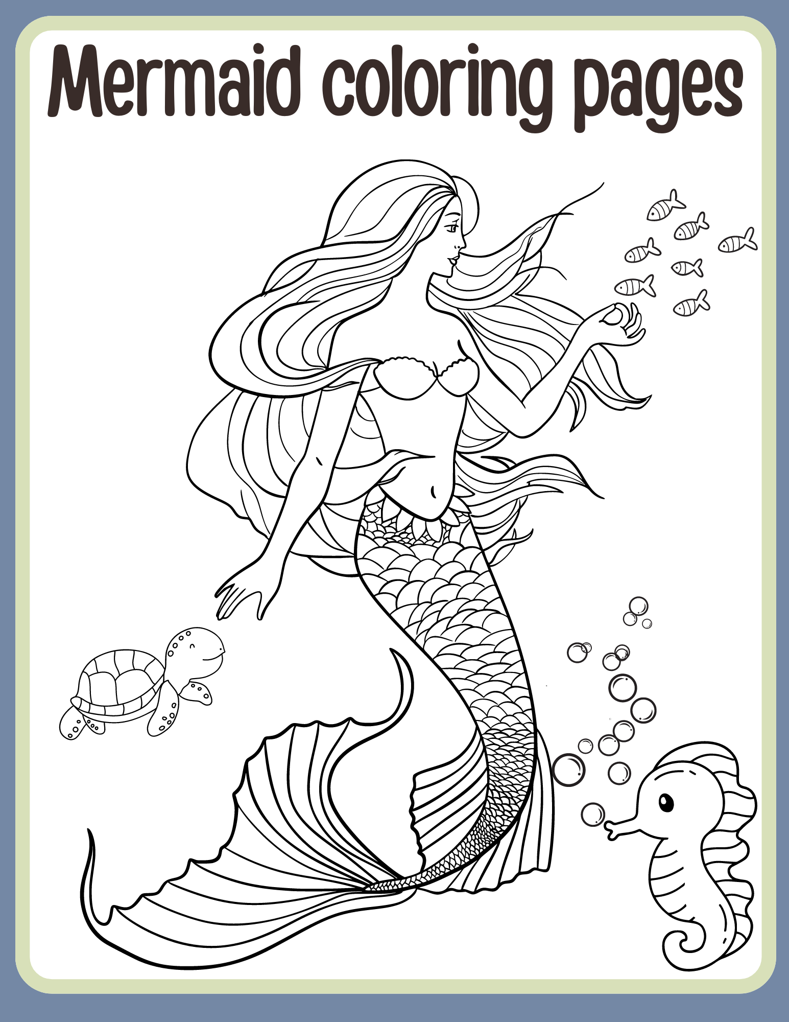 Magical Mermaid Coloring Pages: Summer Fun Under the Sea