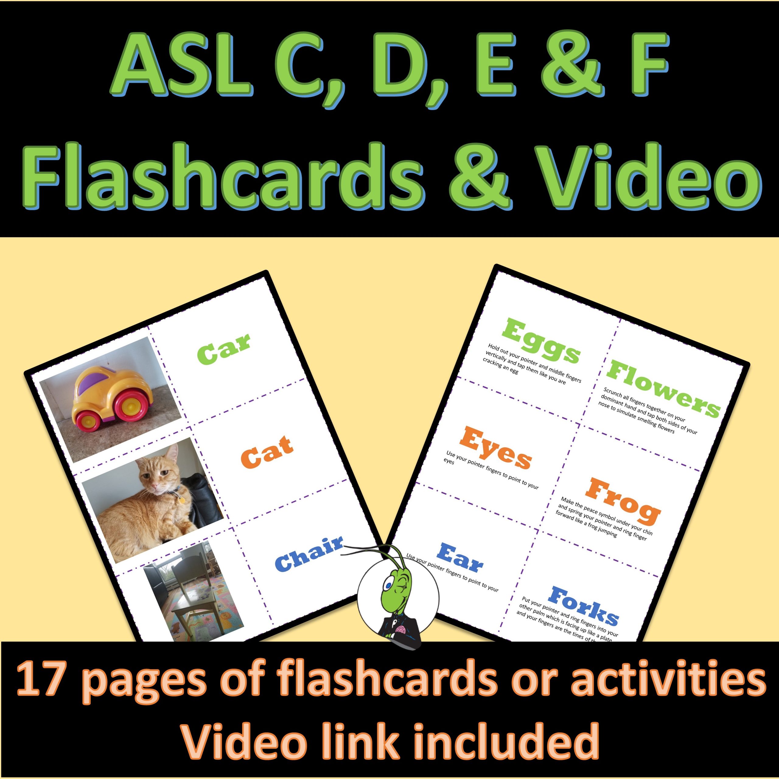 Alphabet Speech and Language Sign Language Activities Letters C, D, E and F (ASL