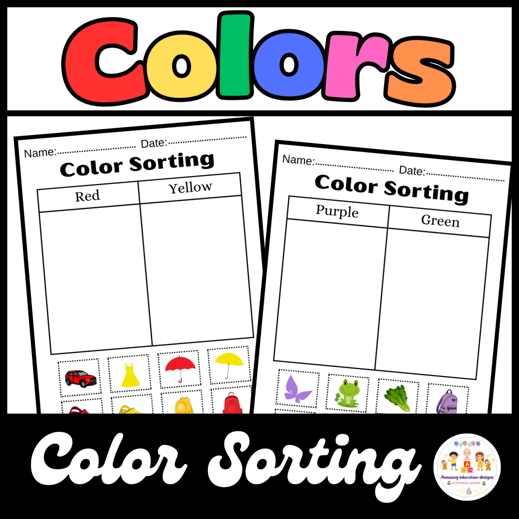 Color Sorting Activities Worksheets / Back To School / Classroom | Made ...