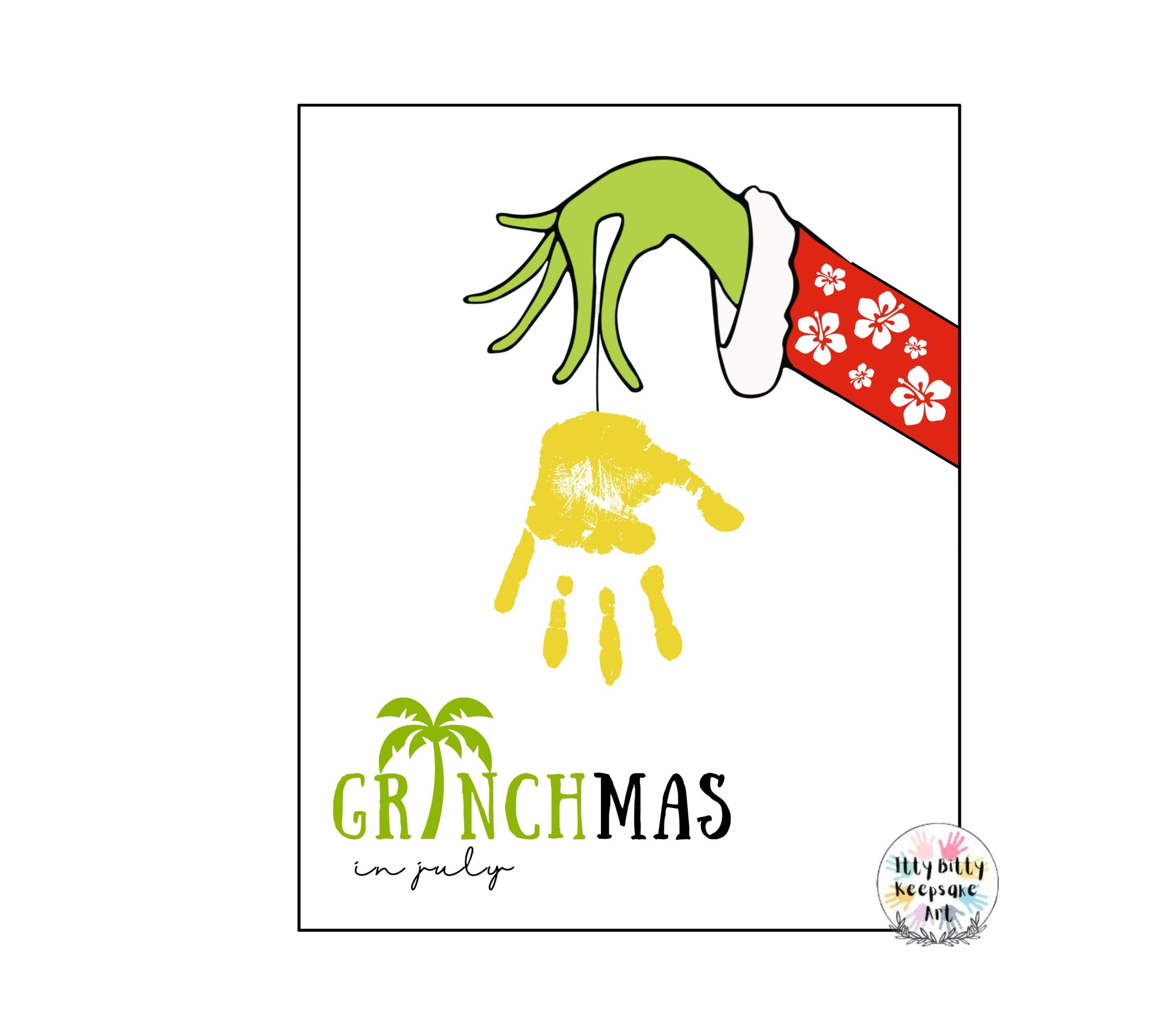 Grinchmas in July Handprint Craft Printable Template / Christmas / Summer Crafts / Winter