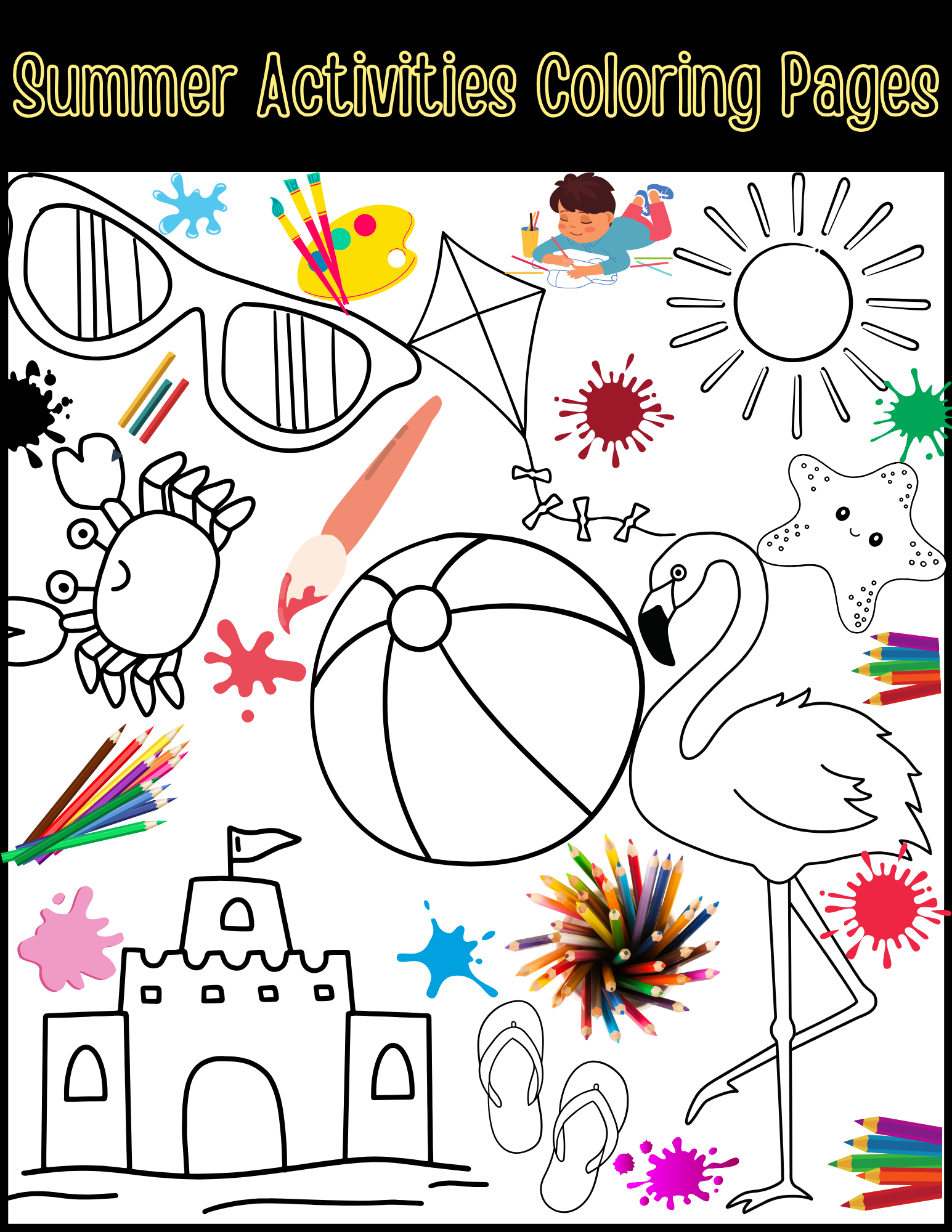 Summer Activities Coloring Pages Fun-Filled Adventures for Kids.