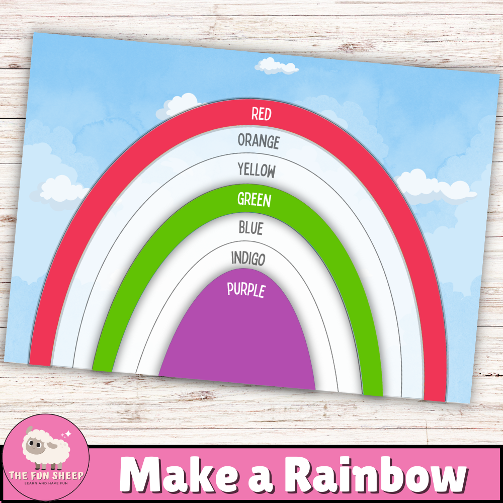 Make a Rainbow | Printable Color Matching Worksheet Colors of the Rainbow PreK