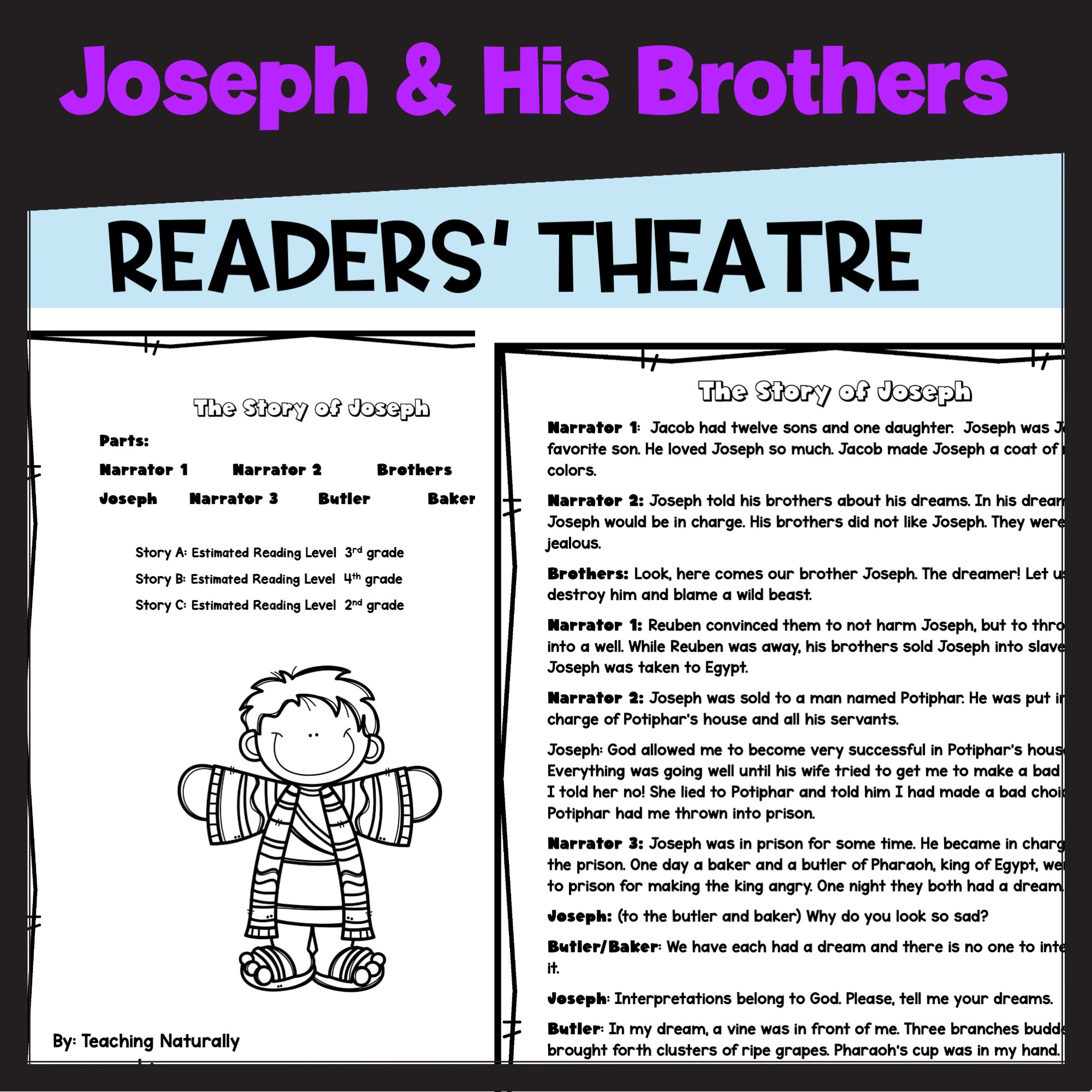 Joseph Coat of Colors to Egypt Bible Story Readers Theatre Script