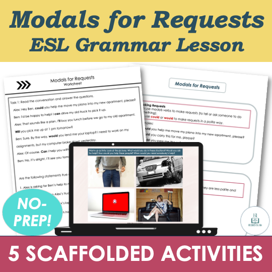 Modals for Requests & Offers - Beginner Grammar Lesson, Worksheets, Activities