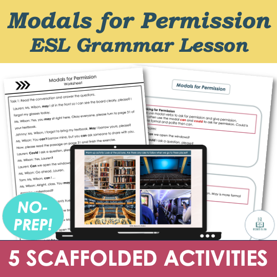 Modals for Permission Can, May - Beginner Grammar Lesson, Worksheets, Activities