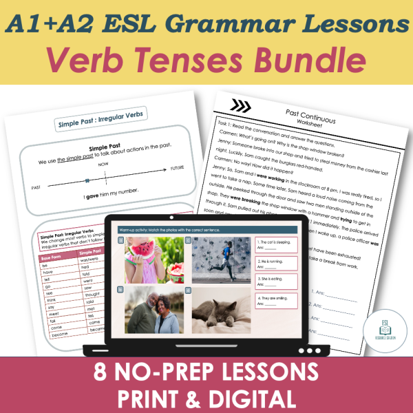 A1 Beginner + A2 Verb Tenses BUNDLE - ESL Grammar Lessons, Worksheets ...